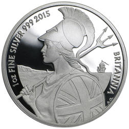 Pre-Owned UK 2015 Britannia Proof 1oz Silver Coin - VAT Free