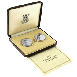 Pre-Owned 1989 UK Bill and Claim Of Rights £2 Piedfort Proof Silver 2-Coin Set - VAT Free