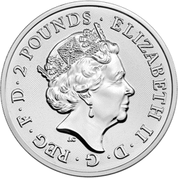 Pre-Owned 2018 UK Two Dragons 1oz Silver Coin