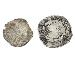 Pre-Owned King Charles I Shilling & Half Crown Silver 2 Coin Set - VAT Free