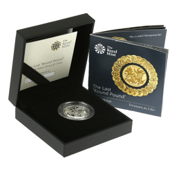 Pre-Owned 2016 UK the Last 'Round Pound' £1 Proof Silver Coin - Missing Outer Box - VAT Free