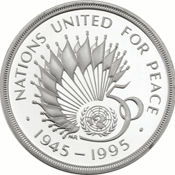 Pre-Owned 1995 UK 'United Nations' £2 Proof Design Silver Coin - VAT Free
