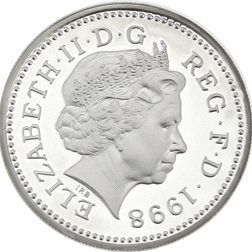 Pre-Owned 1998 UK £1 Proof Design Silver Coin - VAT Free