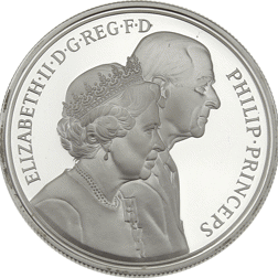 Pre-Owned UK 1997 Golden Wedding Anniversary £5 Proof Design Silver Coin - VAT Free