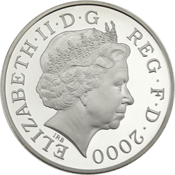 Pre-Owned UK 2000 Centenary Year of The Queen Mother £5 Proof Design Silver Coin - VAT Free