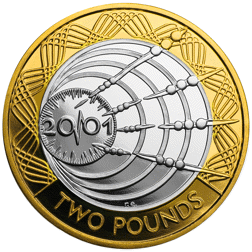 Pre-Owned 2001 UK Marconi £2 Proof Design Silver Coin - VAT Free