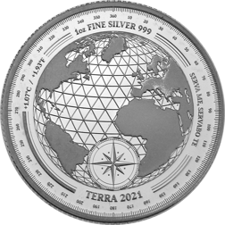 Pre-Owned 2021 Tokelau Planet Terra 1oz Silver Coin - VAT Free