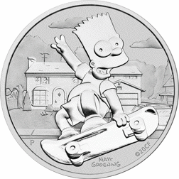 Pre-Owned 2020 Tuvalu Bart Simpson 1oz Silver Coin - VAT Free