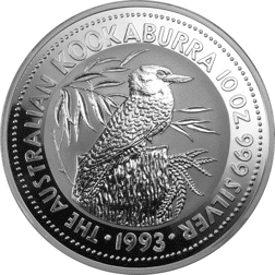 Pre-Owned 1993 Australian Kookaburra 10oz Silver Coin - VAT Free