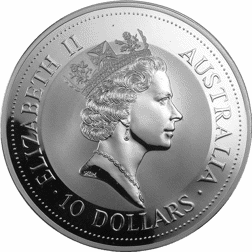 Pre-Owned 1993 Australian Kookaburra 10oz Silver Coin - VAT Free