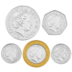 Pre-Owned 2010 UK Piedfort Proof Silver 5-Coin Set - VAT Free