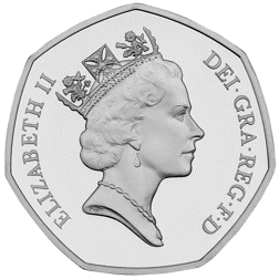 Pre-Owned UK 1992-1993 50p Piedfort Proof Silver Coin - VAT Free