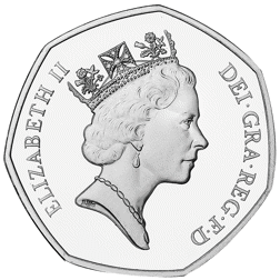 Pre-Owned UK 1992-1993 50p Piedfort Proof Silver Coin - VAT Free