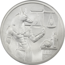 Pre-Owned Egyptian Gods Anubis High Relief 2oz Silver Round