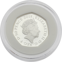 Pre-Owned 2018 UK 'The Snowman' Proof Silver 50p Coin - VAT Free