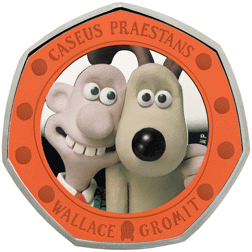 Pre-Owned 2019 UK 'Wallace and Gromit' Proof Silver 50p Coin - VAT Free