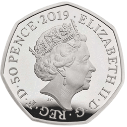 Pre-Owned 2019 UK 'Wallace and Gromit' Proof Silver 50p Coin - VAT Free