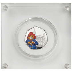 Pre-Owned 2019 UK 'Paddington at the Tower' Proof Silver 50p Coin - VAT Free