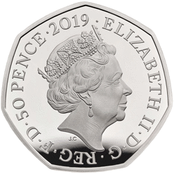Pre-Owned 2019 UK 'Paddington at the Tower' Proof Silver 50p Coin - VAT Free