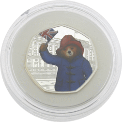 Pre-Owned 2018 UK 'Paddington at the Palace' Proof Silver 50p Coin - VAT Free