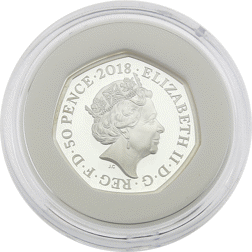 Pre-Owned 2018 UK 'Paddington at the Palace' Proof Silver 50p Coin - VAT Free