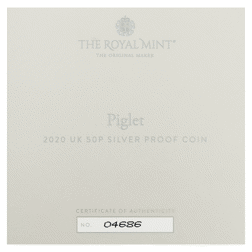 Pre-Owned 2020 UK 'Piglet' Proof Silver 50p Coin - VAT Free