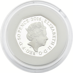 Pre-Owned 2016 UK Beatrix Potter 'Squirrel Nutkin' Proof Silver 50p Coin - VAT Free