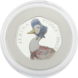 Pre-Owned 2016 UK Beatrix Potter 'Jemima Puddle-Duck' Proof Silver 50p Coin - VAT Free