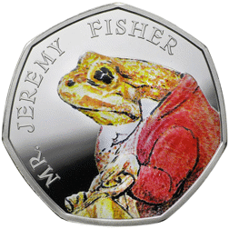 Pre-Owned 2017 UK Beatrix Potter 'Mr. Jeremy Fisher' Proof Silver 50p Coin - VAT Free