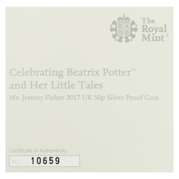 Pre-Owned 2017 UK Beatrix Potter 'Mr. Jeremy Fisher' Proof Silver 50p Coin - VAT Free