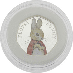Pre-Owned 2018 UK Beatrix Potter 'Flopsy Bunny' Proof Silver 50p Coin - VAT Free