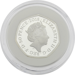 Pre-Owned 2018 UK Beatrix Potter 'Flopsy Bunny' Proof Silver 50p Coin - VAT Free