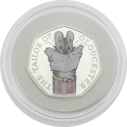 Pre-Owned 2018 UK Beatrix Potter 'The Tailor of Gloucester' Proof Silver 50p Coin - VAT Free