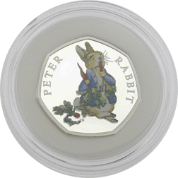 Pre-Owned 2018 UK Beatrix Potter 'Peter Rabbit' Proof Silver 50p Coin - VAT Free