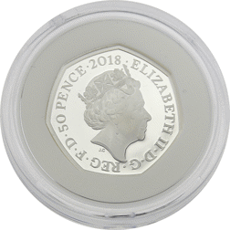 Pre-Owned 2018 UK Beatrix Potter 'Peter Rabbit' Proof Silver 50p Coin - VAT Free