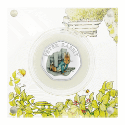Pre-Owned 2020 UK Beatrix Potter 'Peter Rabbit' Proof Silver 50p Coin - VAT Free