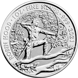 Pre-Owned 2021 UK Robin Hood 1oz Silver Coin - VAT Free