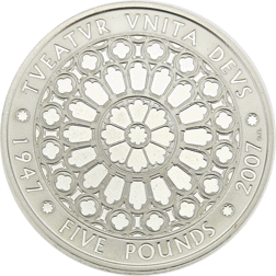 Pre-Owned 2007 UK Royal Diamond Wedding £5 Proof Design Silver Crown - VAT Free