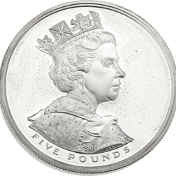 Pre-Owned 2002 UK Golden Jubilee £5 Crown Proof Design Silver Coin - VAT Free