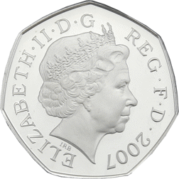 Pre-Owned 2007 UK Scouting Centenary 50p Proof Design Silver Coin - VAT Free