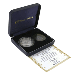 Pre-Owned UK Westminster Elizabethan Era Silver Pair 2 Coin Set - VAT Free