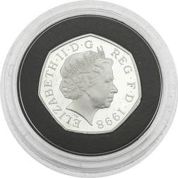 Pre-Owned 1998 UK NHS 50p Piedfort Proof Silver Coin - VAT Free