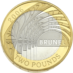 Pre-Owned 2006 UK Brunel £2 Piedfort Silver Proof Design Coin - VAT Free