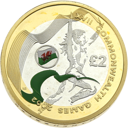 Pre-owned 2002 UK Commonwealth Games Welsh £2 Piedfort Proof Design Silver Coin - VAT Free