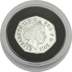 Pre-Owned 2011 UK London 2012 Olympics 'Football' 50p Silver Coin - VAT Free