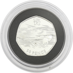 Pre-Owned 2011 UK London 2012 Olympics 'Aquatics' 50p Silver Coin - VAT Free