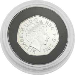 Pre-Owned 2011 UK London 2012 Olympics 'Aquatics' 50p Silver Coin - VAT Free