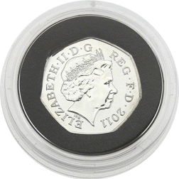 Pre-Owned 2011 UK London 2012 Olympics 'Triathlon' 50p Silver Coin - VAT Free