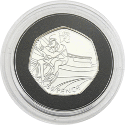 Pre-Owned 2011 UK London 2012 Olympics 'Cycling' 50p Silver Coin - VAT Free