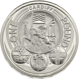 Pre-Owned 2011 UK Capital Cities: Cardiff Proof Design £1 Silver Coin - VAT Free